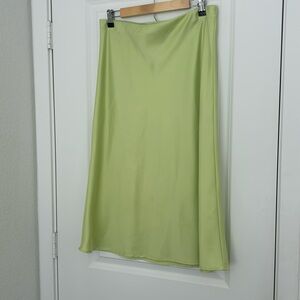 Midi silk bias skirt